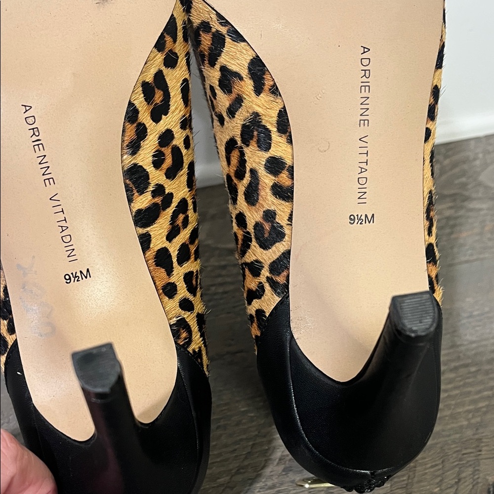 Adrienne Vittadini Nyla Leopard Print Stiletto Ankle Boot / Booties - Size 9.5 - Picture 10 of 10